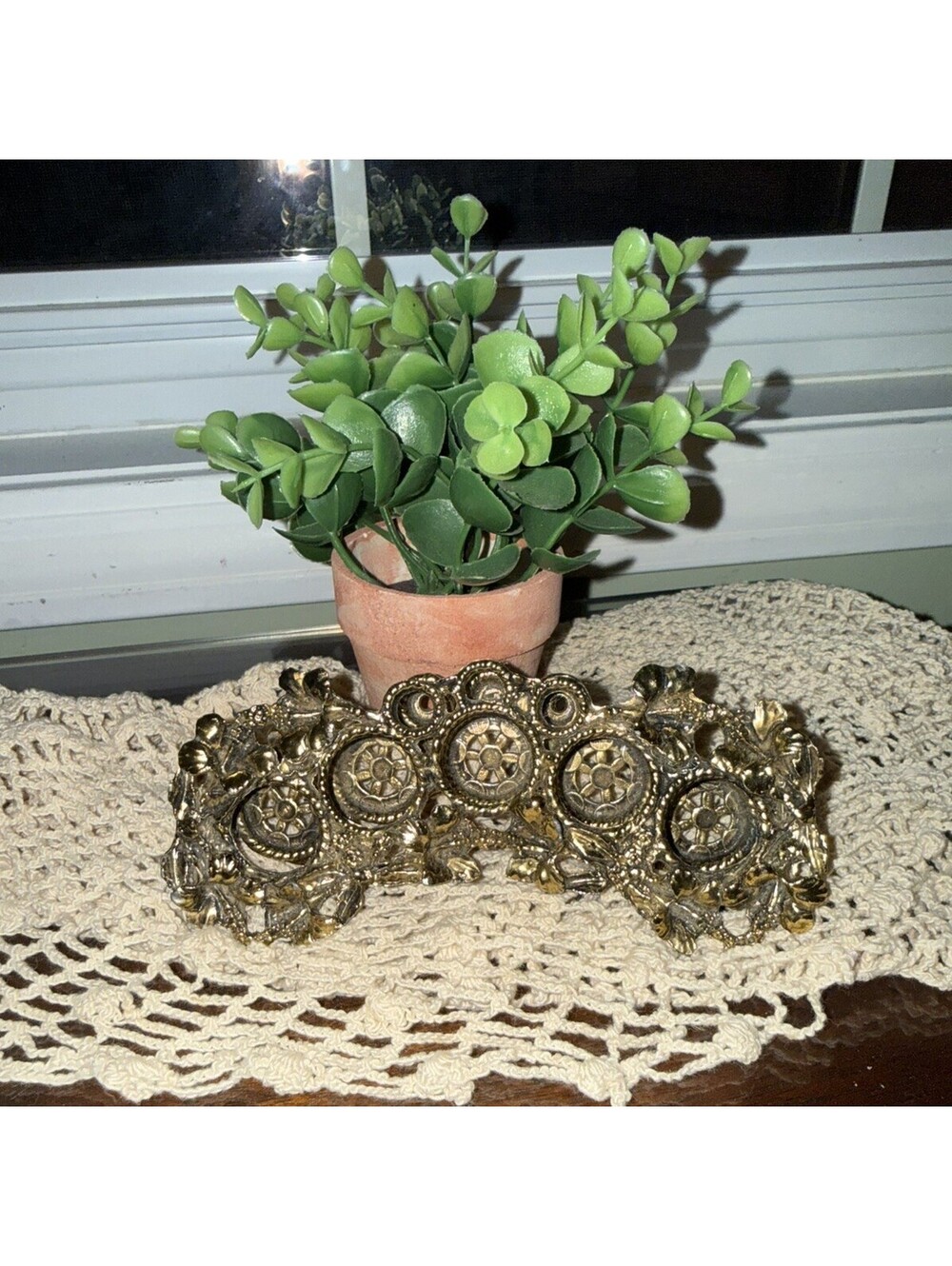 Vintage ornate vanity lipstick caddy, regency, MCM; shabby chic decor
